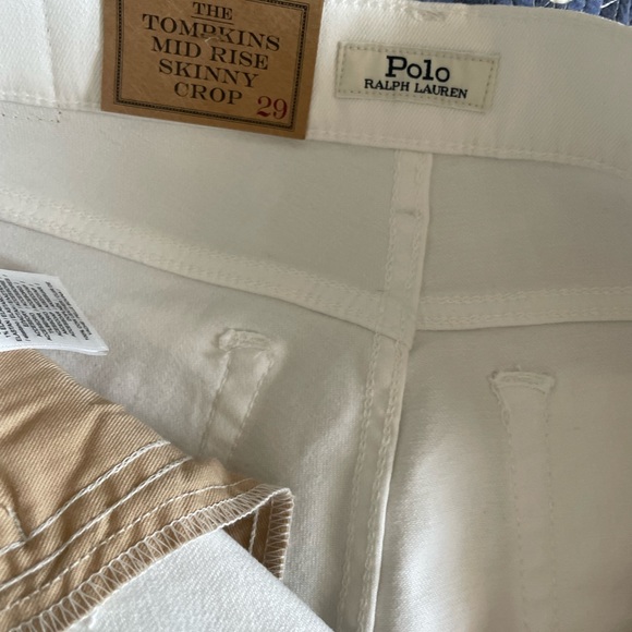 NWT Polo Ralph Lauren Womens The Tompkins Mid Rise Skinny Crop Jeans White Sz 29 - Picture 10 of 16